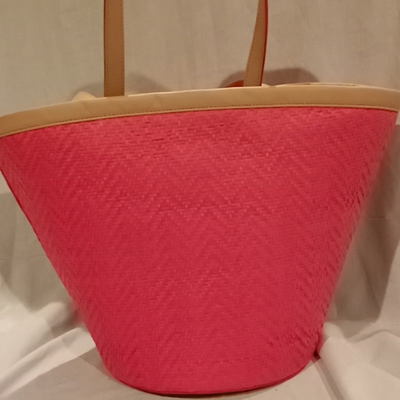 Juicy couture pink orange straw bucket bag NWT - Picture 3 of 11